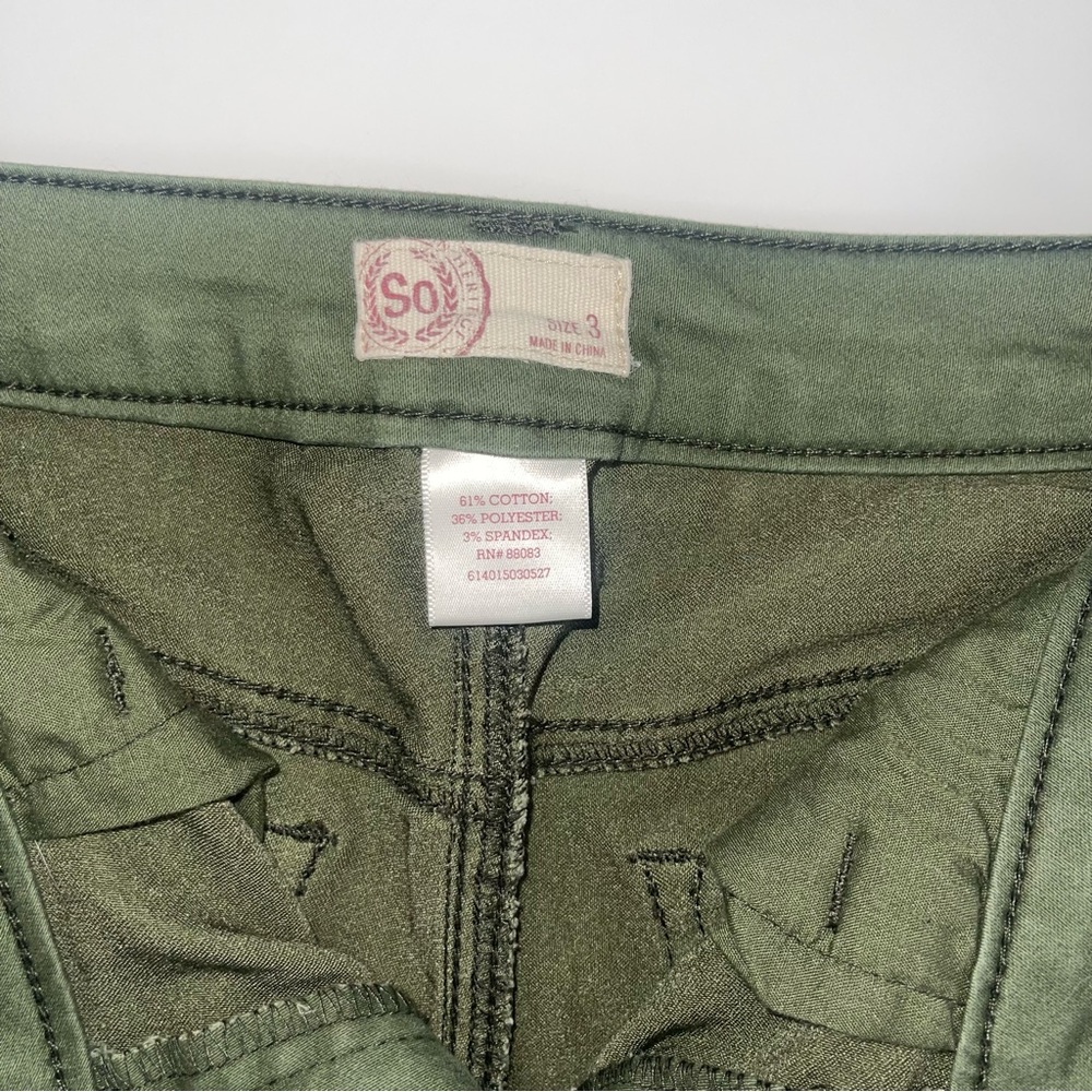 Olive Green Mid Rise Shorts - Picture 3 of 6